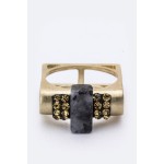 Onyx Stone Block Cut out Square Ring